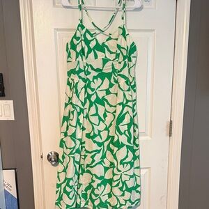 Green and White Floral Women's Dress